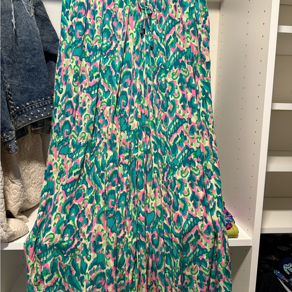 Umgee Vibrant Wide-Leg Pants with Drawstring